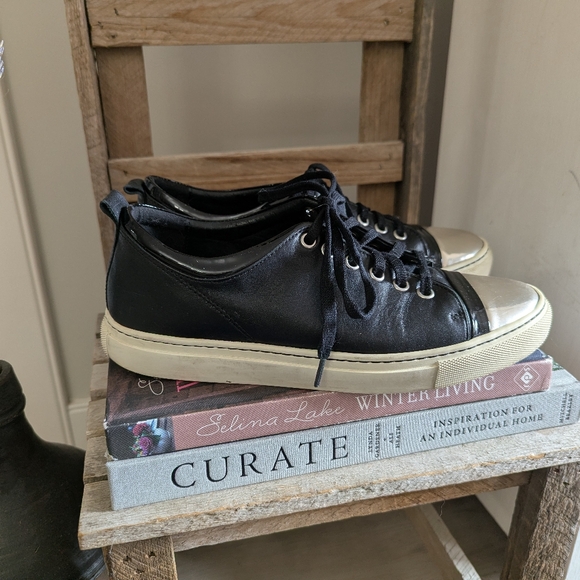 Lanvin Paris Black and Silver Women's Sneakers - Picture 3 of 12